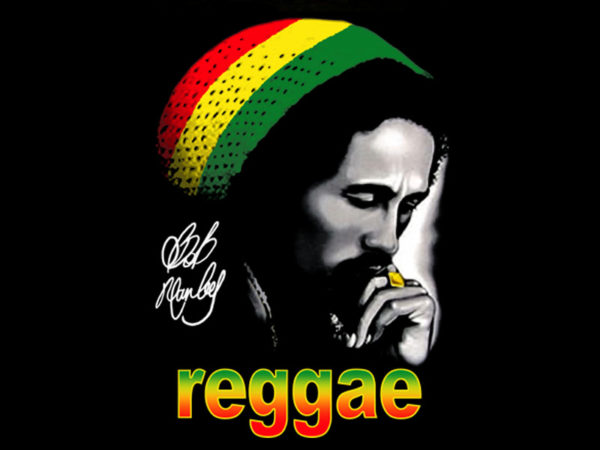 Tshirt Noir Bob Marley Reggae Rasta Beanie