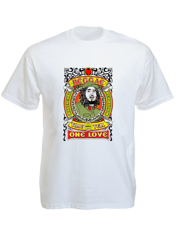 Tshirt Blanc Rastafari Revolution Soul Rebel