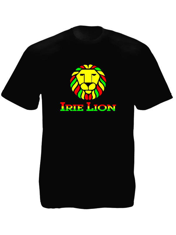 Irie Lion Tee Shirt Noir Rastafari Vibes en Coton Bio