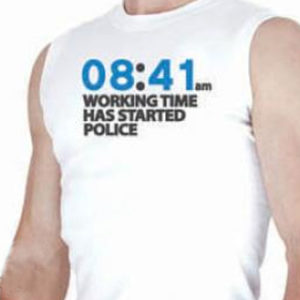 Police Homme Tee-Shirt Blanc Eté Sans Manche en Coton