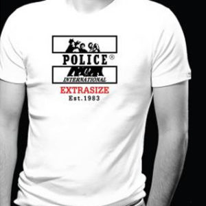 T-Shirt Blanc Classique Imprimé Police Col Rond Manches Courtes