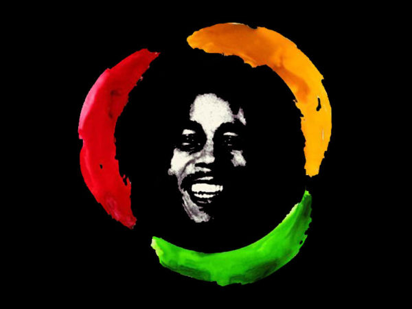 Tee Shirt Bob Marley Noir Reggae Jamaïcain en Coton