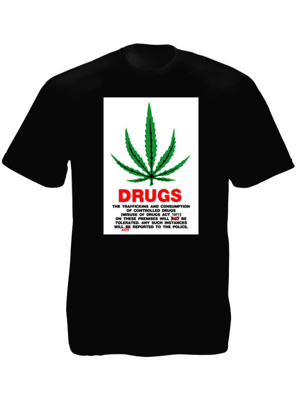 T-Shirt Manches Courtes Noir Homme Légalisation Cannabis