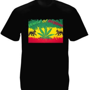 T-Shirt Noir Maison du Reggae Drapeau Rastafari Taille Large Homme