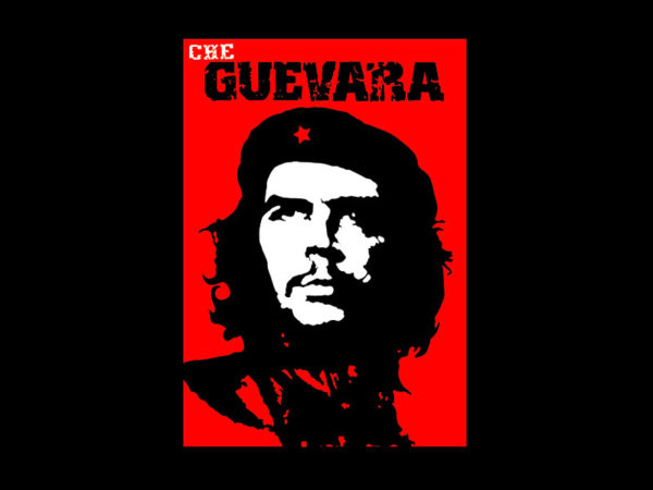 Tshirt Noir Style Retro Che Guevara Manches Courtes Homme