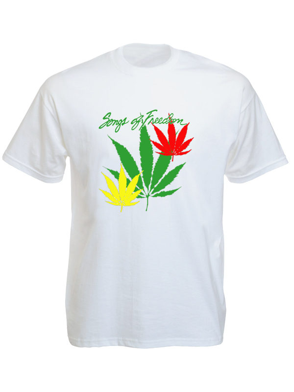 T-Shirt Blanc Bob Marley à Manches Courtes Songs of Freedom