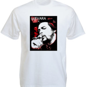 T-Shirt Blanc à Manches Courtes avec la Photo du Che