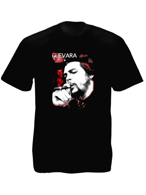 T-Shirt Che Guevara en Noir à Manches Courtes Pour Homme