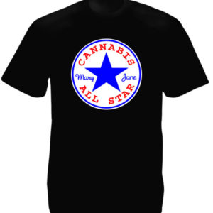 T-Shirt Noir Cannabis All Star Humoristique pour Homme