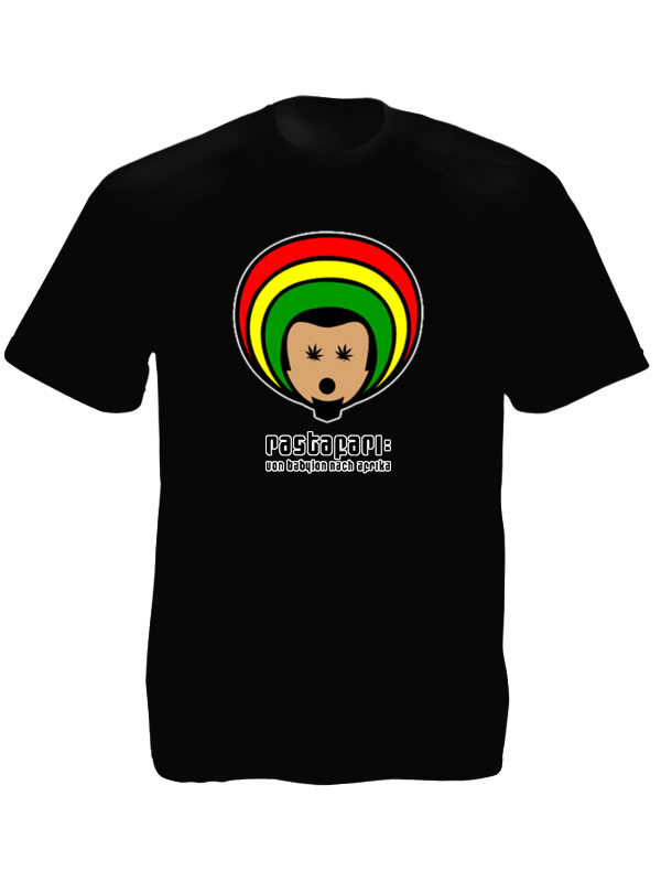 T-Shirt Noir Ethnique Rastafari Col Rond Homme