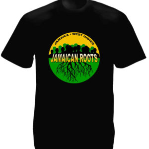 T-Shirt Noir pour Homme en Coton Jamaica Roots Racines de la Jamaïque