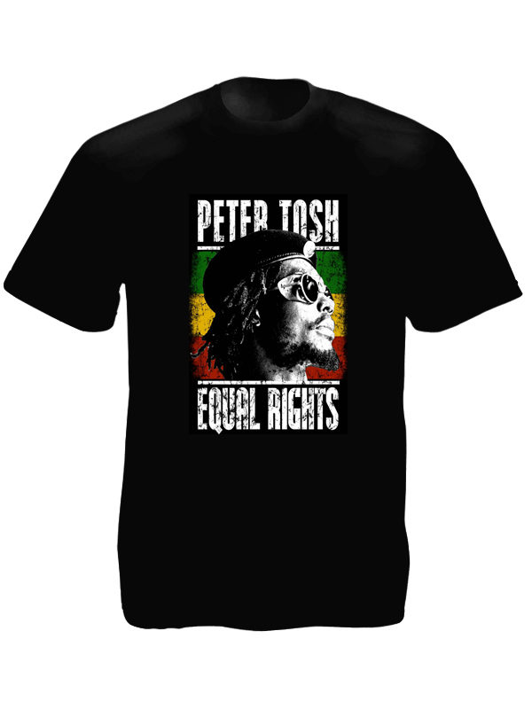 T-Shirt Noir Reggae Peter Tosh Equal Rights en Coton
