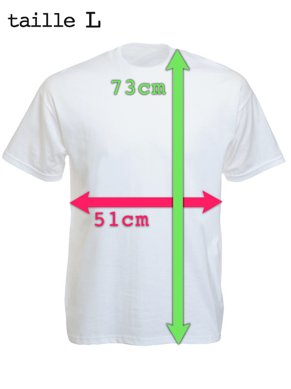 T-Shirt Blanc Mode Police Mix Coton Naturel Taille L Homme