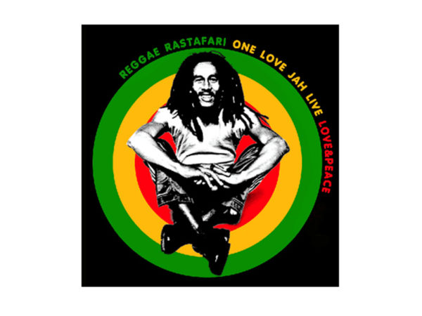 Tshirt Blanc One Love and Peace Jah Live Bob Marley