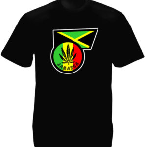 Tee Shirt Noir Coton Jamaïcain et Rastafari à Manches Courtes