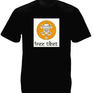 Tee Shirt Noir Homme Symbole Bouddhiste Parasol Tibétain Free Tibet