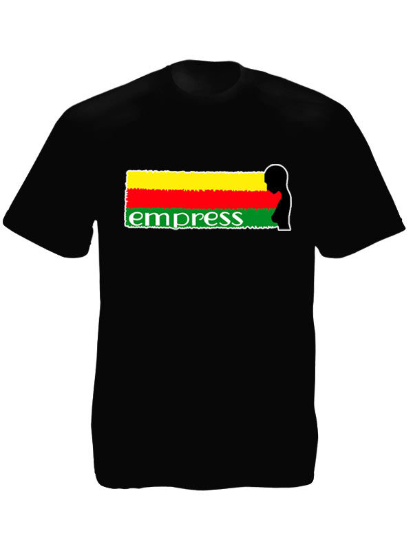 Tee Shirt Noir Rastafari Jaune Rouge Vert Femme d’Hailé Sélassié