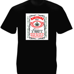 Tee Shirt Noir Taille L Col Rond Meilleur Cannabis du Monde