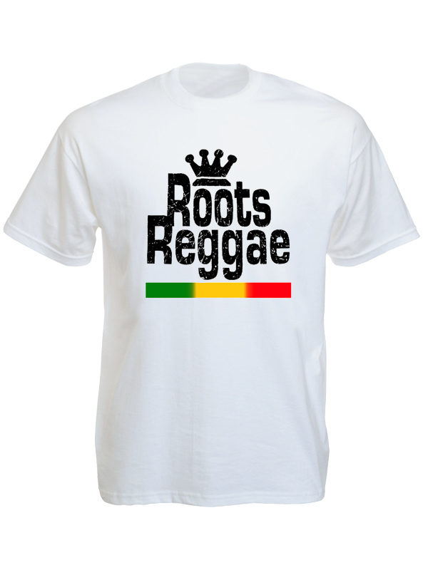 Tee Shirt Blanc Original Roots Reggae Manches Courtes Homme