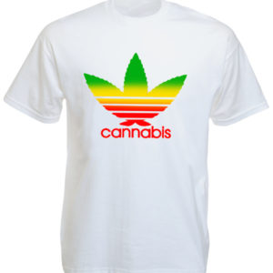 T-Shirt Blanc Logo Adidas Cannabis pour Homme ou Femme