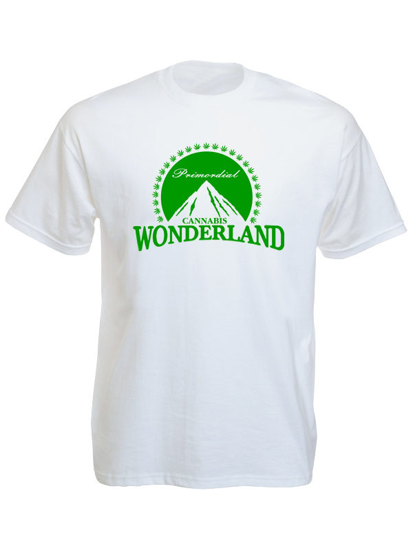 Tshirt Blanc Logo Paramount Wonderland Cannabis à Manches Courtes
