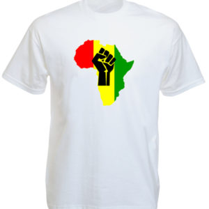 Tshirt Blanc à Manches Courtes Drapeau Couleurs Panafricaines