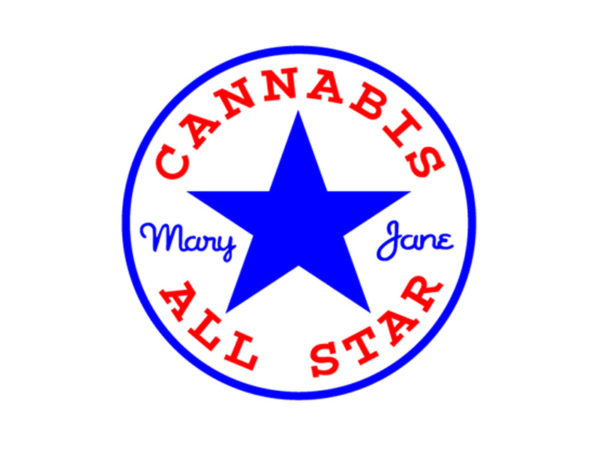 T-Shirt Blanc Manches Courtes Logo Converse All Star Cannabis