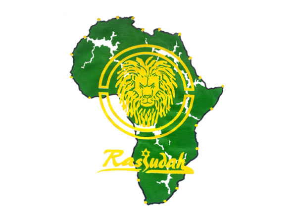 T-Shirt Blanc Manches Courtes Logo Rasjudah avec la Carte de l’Afrique
