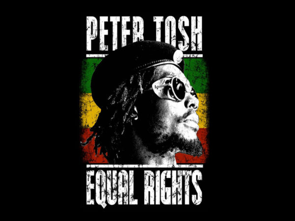 T-Shirt Noir Reggae Peter Tosh Equal Rights en Coton