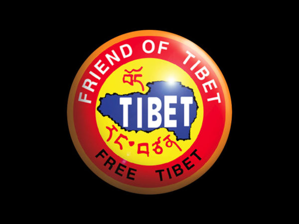 T-Shirt Noir Tibet Libre Free Tibet en Coton avec Manches Courtes